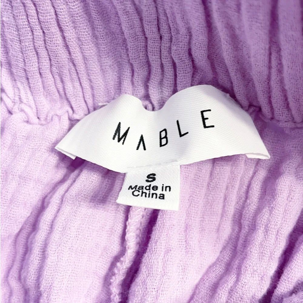 MABLE Lilac Paperbag Waist Cotton Shorts Size Small - Picture 4 of 7